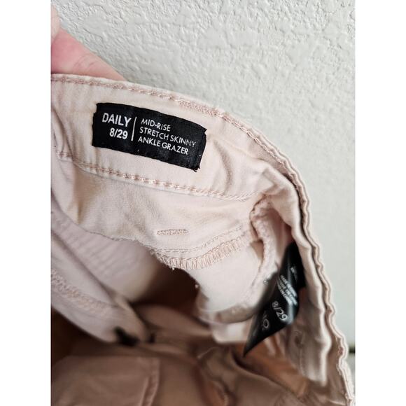 Buffalo David Bitton Jeans Womens 8 Lt Pink Daily Mid Rise Skinny Ankle Preppy - Picture 4 of 4